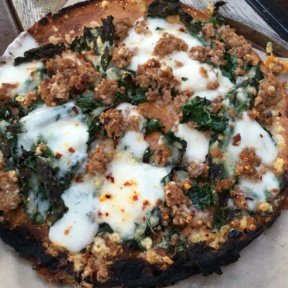 Gluten-free chickpea pizza from Cart Driver